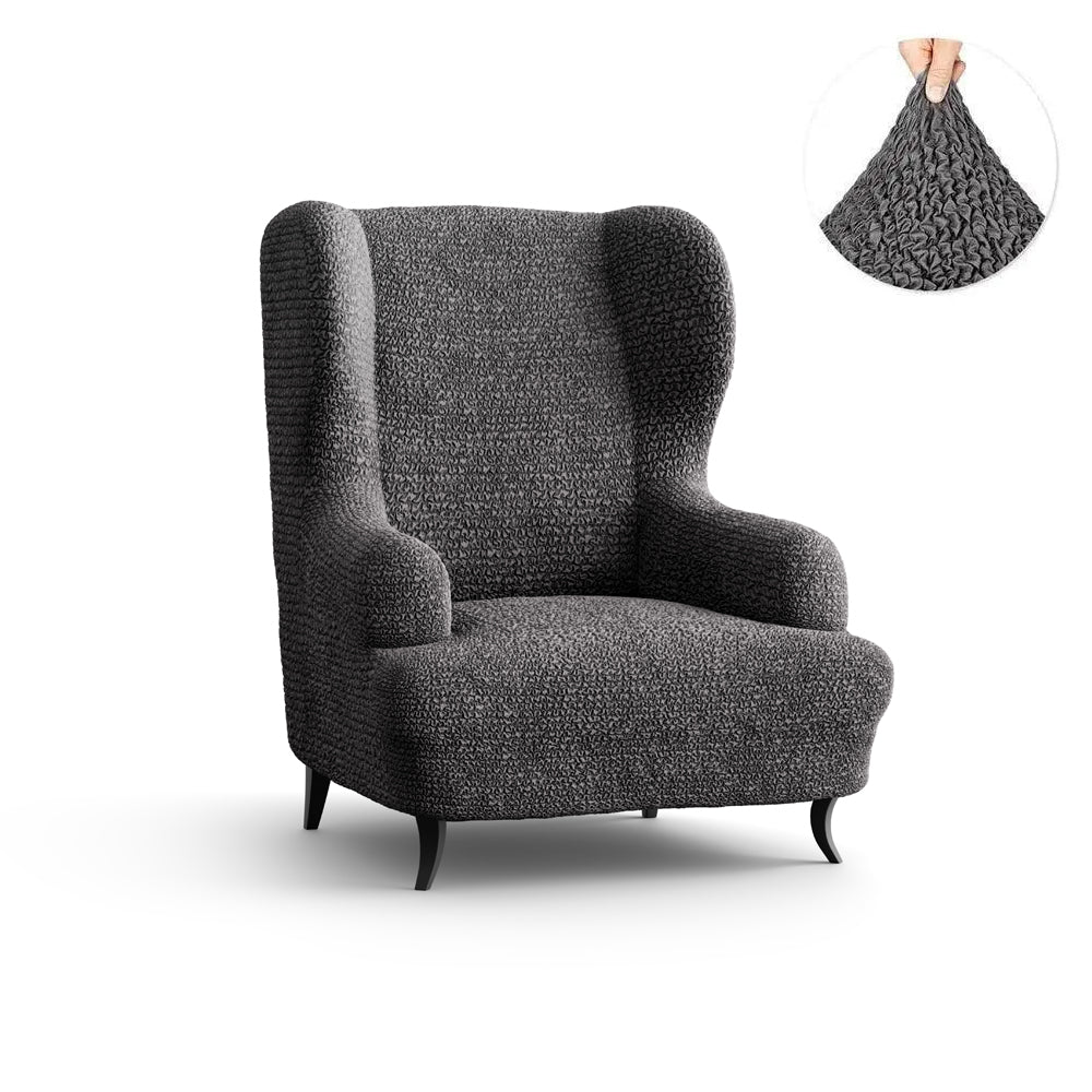 Wing Chair Cover - Charcoal, Microfibra